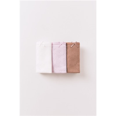 Pack 3 bragas clásicas algodón desagujado lazo