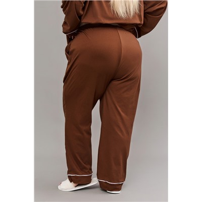 Пижама на пуговицах со штанами больших размеров Однотоннная