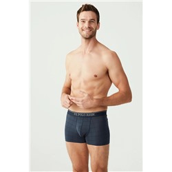 U.S. Polo Assn. Erkek Lacivert - Gri Melanj - Indigo 3 Lü Boxer
