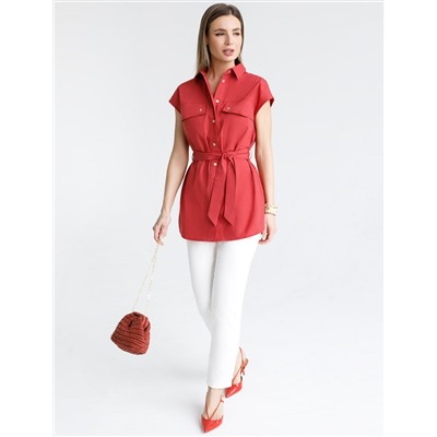 Блузка из легкого хлопкового поплина