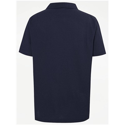 Navy Short Sleeve School Polo Shirts 2 Pack