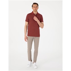 Nar Slim Fit Örme Dokulu Polo Yaka Tişört