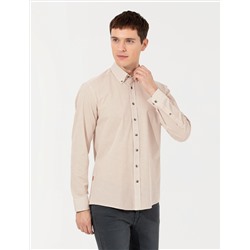 Turuncu Slim Fit Uzun Kollu Gömlek