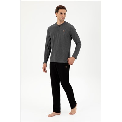 Erkek Antrasit Melanj Pijama Takımı