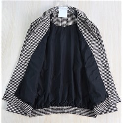 Модная куртка с клетчатыми лацканами и регланами АЙСИК*Л