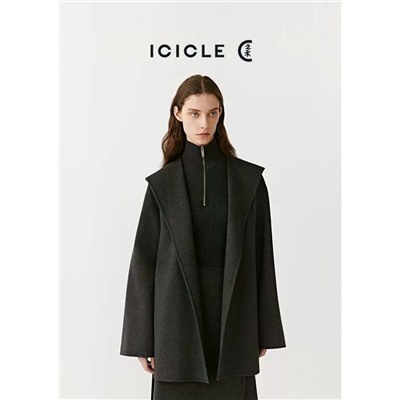 Женское шерстяное пальто с капюшоном АЙСИК*Л