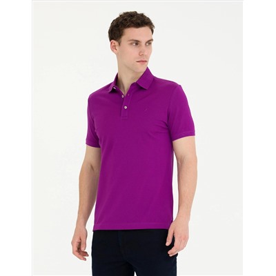 Mor Slim Fit Basic Tişört