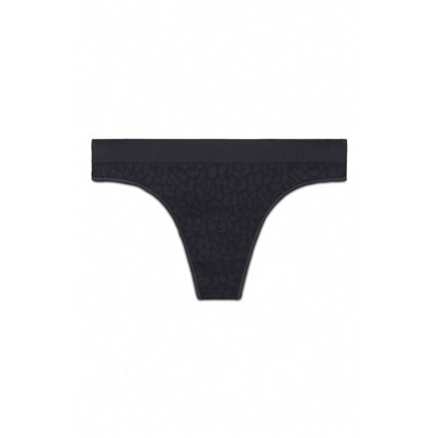 Tanga sin costuras animal print negro