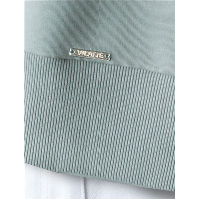 Свободный свитшот с принтом и разрезами из эластичного футера двухнитки без начеса