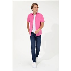 Erkek Pembe Kısa Kollu Gömlek