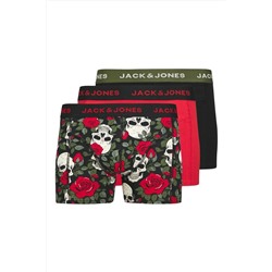 Jack & Jones J&J Jachenry Scull Karışık Renk 3'lü Kırmızı mix Siyah Boxer Paketi