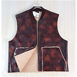 Женский ретро-модный жилет из искусственной кожи с принтом