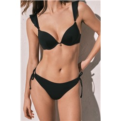 Braga bikini clásica lazo lateral negra