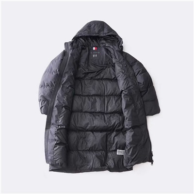 Мужской длинный пуховик с капюшоном ТОММИ ХИЛФИГЕ*Р