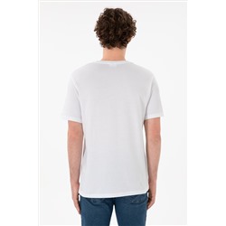 Erkek Regular Fit Bisiklet Yaka Beyaz Basic Tişört