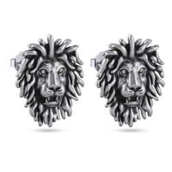 Серьги Лев (кристаллы SW белые; покрытие античное серебро), Есть комплект