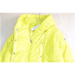 Сочный женский пуховик с капюшоном прямого кроя. Экспорт