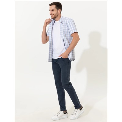 Açık Mavi Regular Fit Kısa Kollu Gömlek