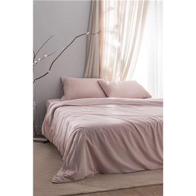 Loris King Size %100 Pamuk Nakışlı Nevresim Takımı - Pudra