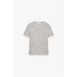 CONTRAST CUT KNIT T-SHIRT
