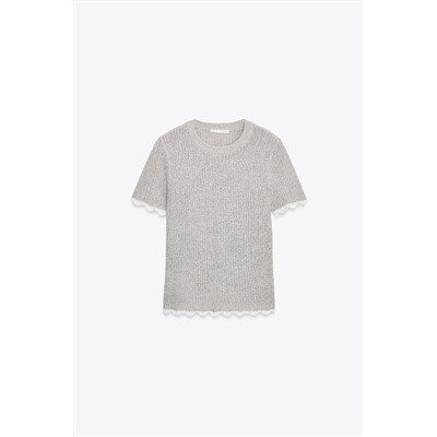CONTRAST CUT KNIT T-SHIRT