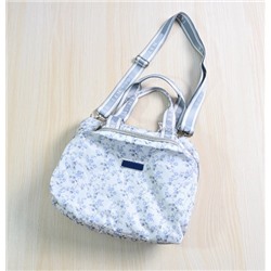 Маленькая вместительная дорожная сумка через плечо из мягкого полиэстера с цветочным принтом