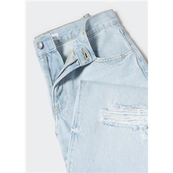 Jeans wideleg rotos decorativos