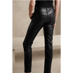 VEGAN LEATHER HIGH-RISE SLIM PANT