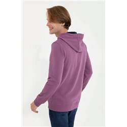 Erkek Menekşe Kapüşonlu Basic Sweatshirt