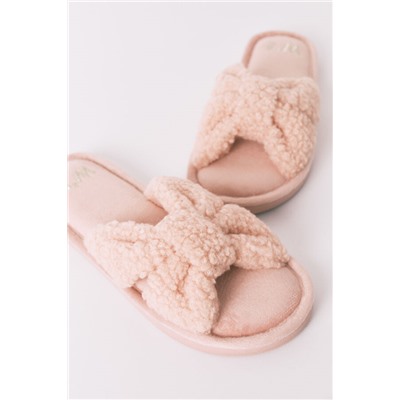Zapatilla casa borreguito rosa