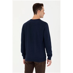 Erkek Lacivert Bisiklet Yaka Sweatshirt