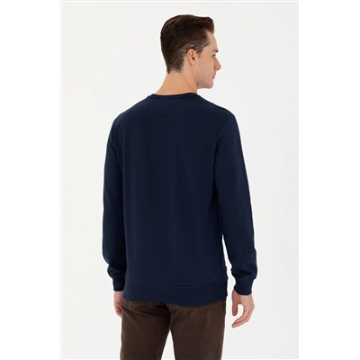 Erkek Lacivert Bisiklet Yaka Sweatshirt