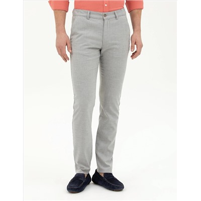 Gri Slim Fit Kanvas Pantolon