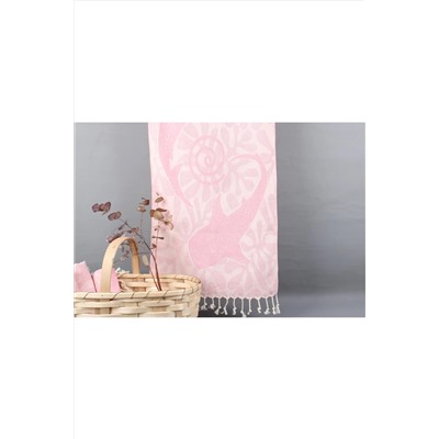 Kayra Export Peştemal Pembe Kurulama Bezi Küçük Boy 45x95 Cm Pamuk Peşkir Bulaşık Bezi