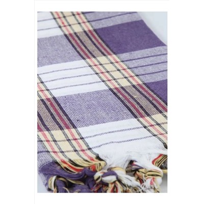 GOLDRİSE Klasik Hamam Peştemali 80x170 Cm Mor Renk Kese Hesiyeli