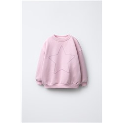 STAR EMBOSSED SHINY SWEATSHIRT