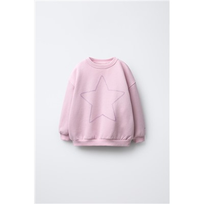 STAR EMBOSSED SHINY SWEATSHIRT