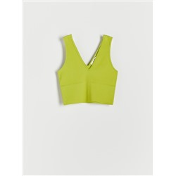 Kurzes Top aus Rippstrickjersey