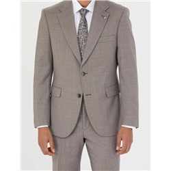 %100 Yün Açık Kahverengi Slim Fit Takım Elbise