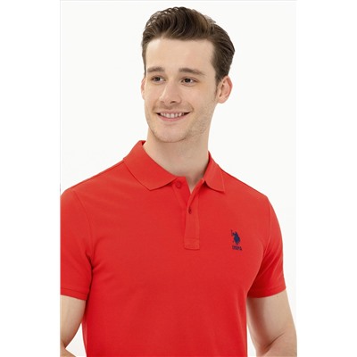 Erkek Kırmızı Basic Polo Yaka Tişört
