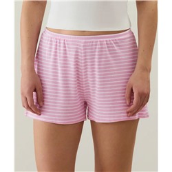Short de punto en canalé rosa