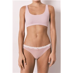 Pack 7 bragas brasileñas algodón encaje y lazo