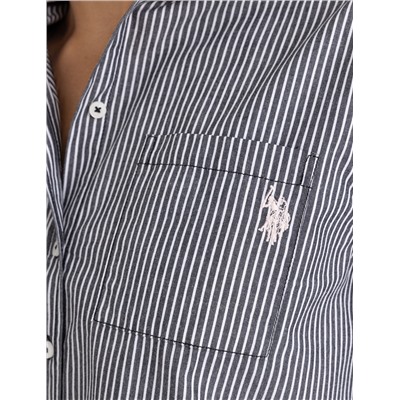 LONG SLEEVE RELAXED STRIPE POPLIN SHIRT