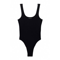 Body sin costuras canalé negro