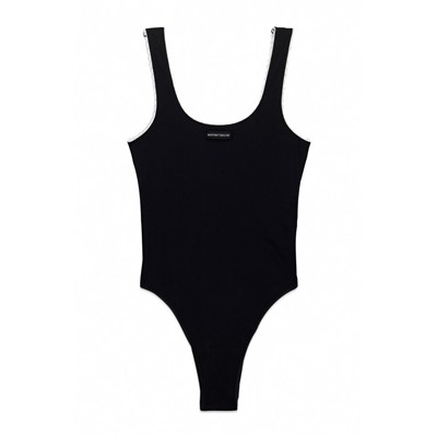 Body sin costuras canalé negro