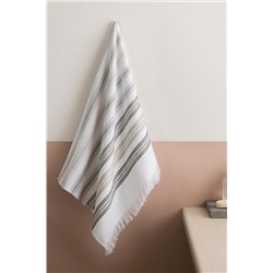 Guamod Pamuklu Yüz Havlusu - Beyaz/Gri - 50x80 cm