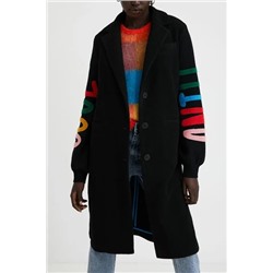 Abrigo paño mangas lettering