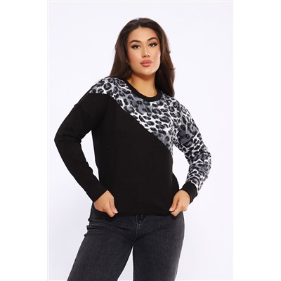 Женский свитшот леопард через плечо 2025-1