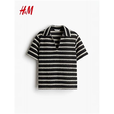 Женский ажурный вязаный топ поло   Н*М