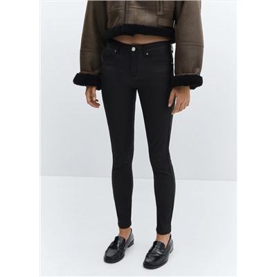 Jeans skinny push-up encerados